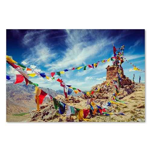 Postereck - 2595 - Prayer Flags, Buddhism Himalayas Religion – Religious Photography Print, Travel Wall Art - ISO A - 11.7 x 16.5 in