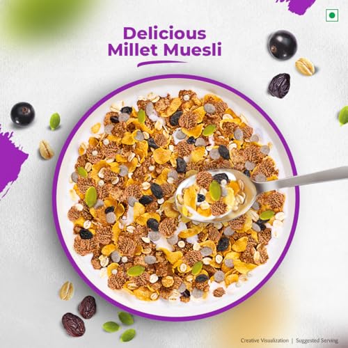 Image of Kellogg's Millet Muesli with 84% Fruit, Seed & Multigrain| Power Breakfast | No Maida No Palm Oil | India's No 1 Muesli | 1000g (Pack of 3)