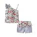 LittleSpring Little Girls' Slim Shorts Set Flower Printing Size 5 Flower