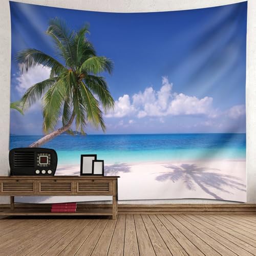 Decoration murale de chambre ado : tapisserie paysage plage 130x150