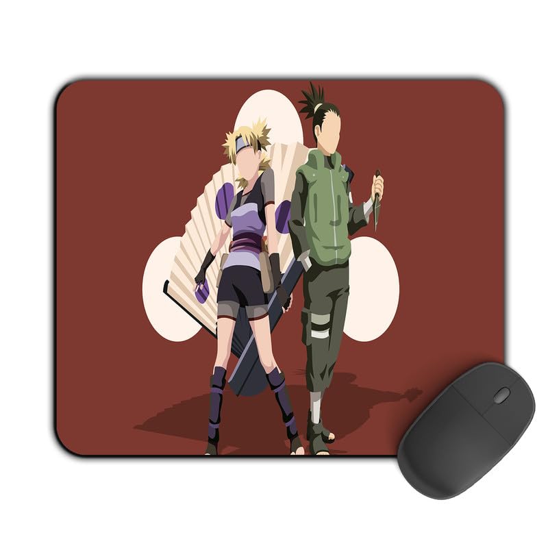 Image of Kirmada Gaming Mouse Pad - Shikamaru and Temari (Naruto) Non-Slip Rubber Base - Durable, Smooth Surface, Ergonomic Design, Easy to Clean -Small Size for Mackbook,Laptop,Desktop