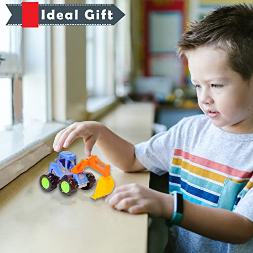 Image of WISHKEY Plastic Push and Go Construction Truck Set, 2 Friction Powered Trucks Resemble Excavator, Moveable Parts, Non-Toxic ABS Plastic, Multicolor, 3+ Years (Set of 2)