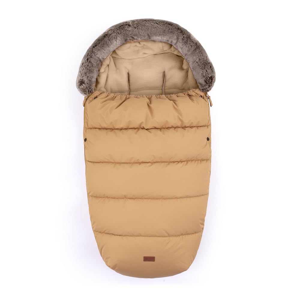 Petite&Mars COMFY - Sacco nanna 4 in 1 per passeggino, per passeggino, sacco nanna invernale, impermeabile, antivento (elegante caramello)