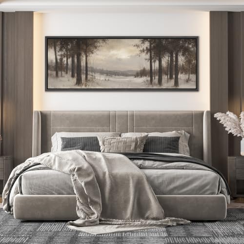 Image of MUDECOR Large Framed Canvas Print Wall Art Snow Pine for Living Room