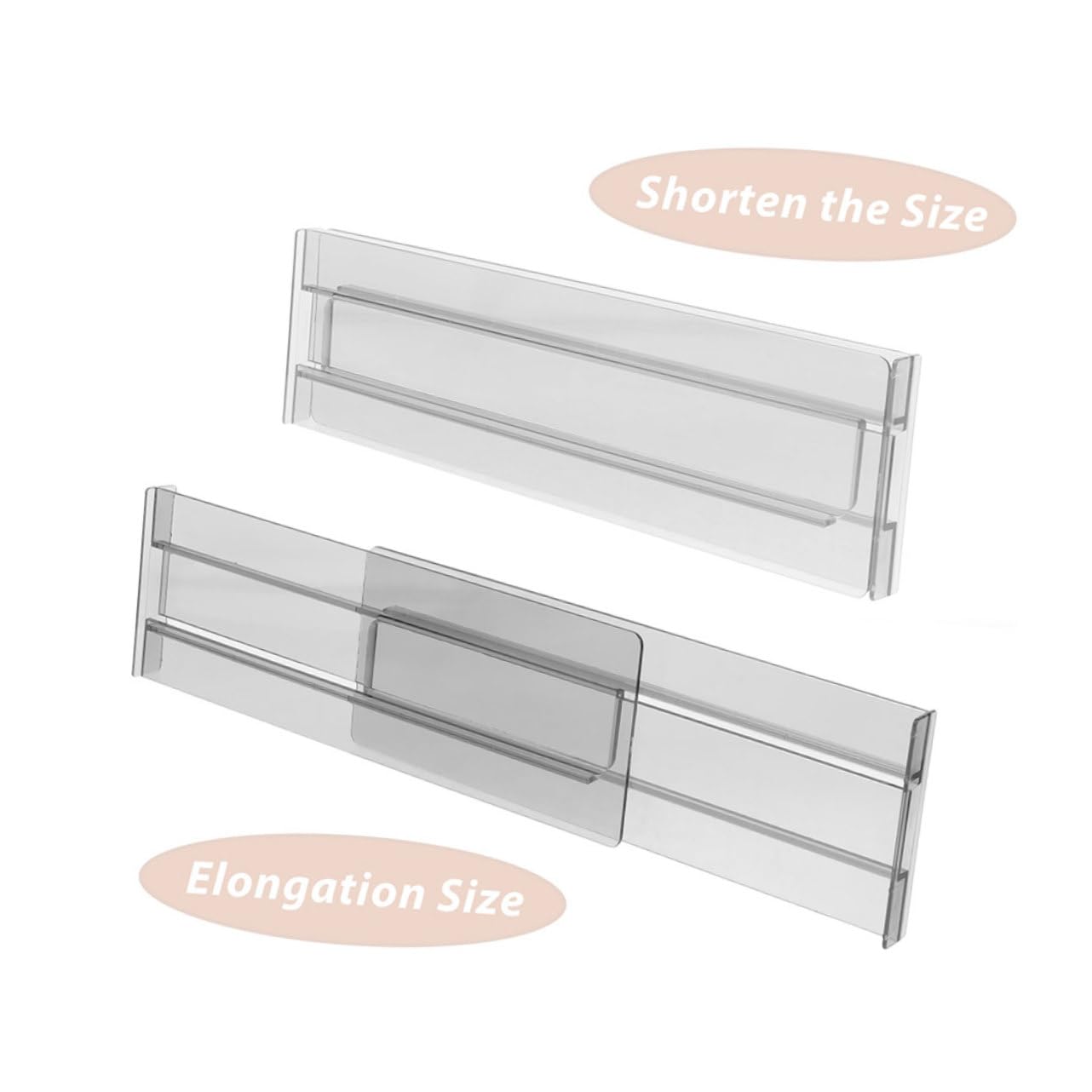 ABOOFAN 8 Verstellbare Schubladeneinteiler und 27,5-52cm aus Ps für Socken für Schrank und Schlafzimmer