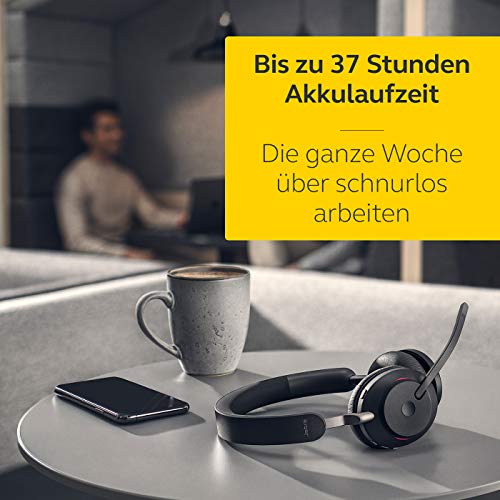 Jabra Evolve2 65 Wireless PC Headset – Noise Cancelling UC Certified Stereo Headphones with Long-Lasting Battery… – Ansicht 5
