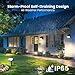 JEJOT Solar Spot Lights Outdoor Waterproof IP65,4 Pack,Cool Light,2 Lighting Modes Selectable, Solar Powered Yard Garden Solar Spot Lights for Outside Landscape Auto On/Off