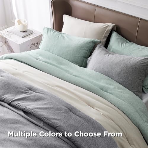 Image of Bedsure Twin /Twin XL Comforter Set Dorm Bedding - Sage Green Twin Bedding Set for College, Soft Cationic Dyed Bed Set for All Seasons, 2 Pieces, 1 Comforter (68 inchx88 inch) and 1 Pillow Sham (20 inchx26 inch+2 inch)