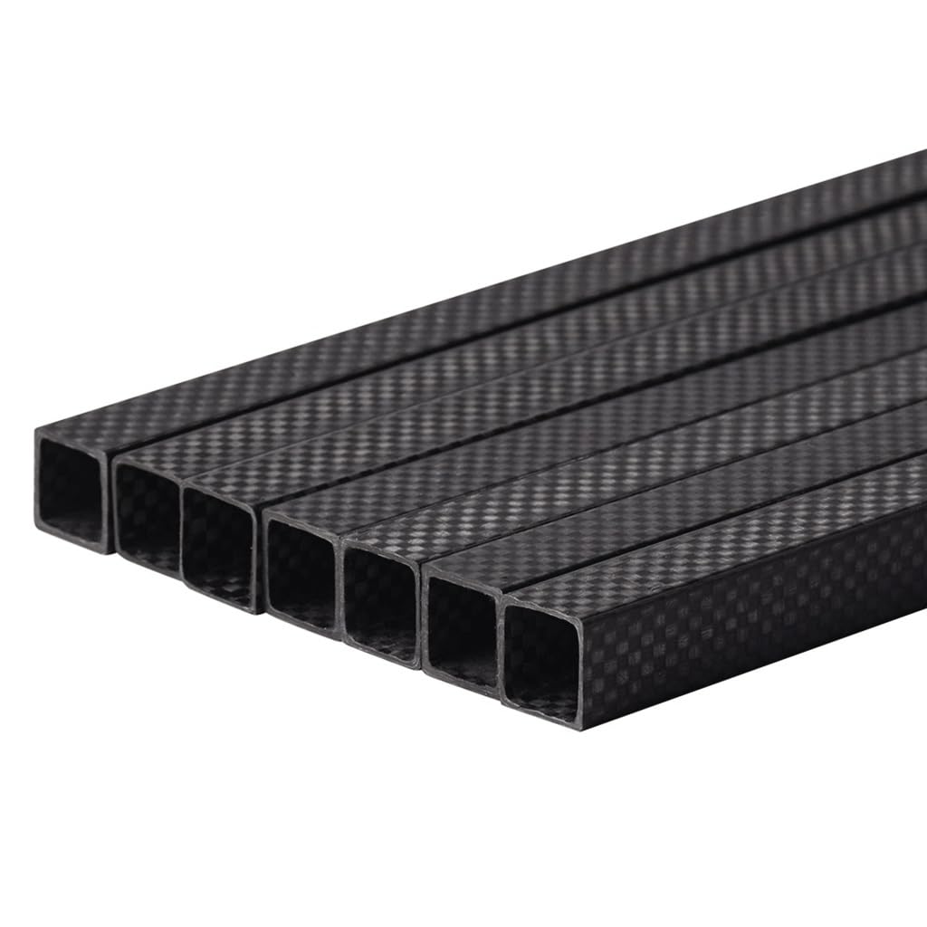 Tubo quadrato in fibra di carbonio pieno 3K da 1000 mm, tubo rettangolare cavo opaco ad alta resistenza(22x22x18mm)