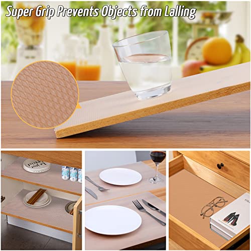 Anoak Shelf Liner Non-Slip Drawer Liner for Kitchen, Non Adhesive Cabinet Liner 12 Inch x 15 FT(180 Inch) Waterproof Refrigerator Liners for Kitchen Drawer, Bathroom Shelves Diamond Pattern Clear