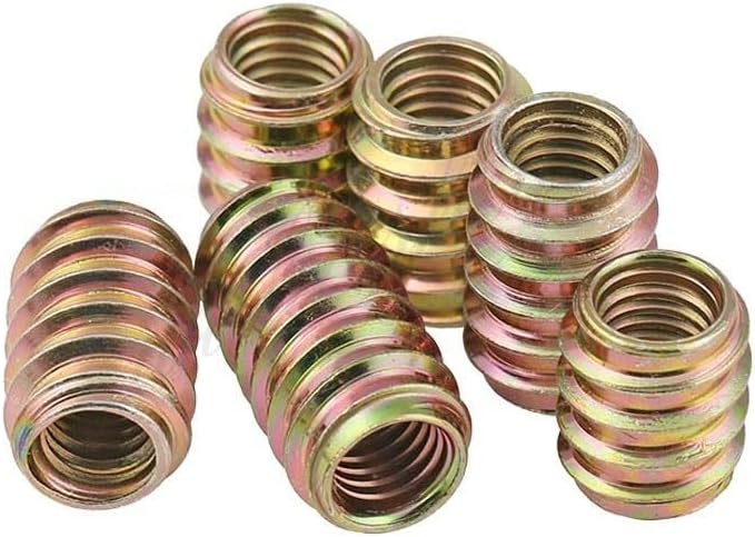 Generic M4 M5 M6 M8 M10 Color Zinc Plated Carbon Steel Wood Insert Nuts Pass-through Drive Unhead Threaded Nut - (Size: M6x17x100pcs)
