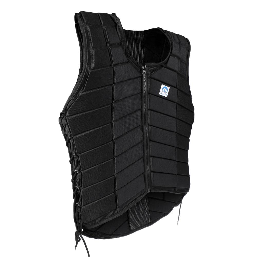 Leeadwaey Chaleco de seguridad para equitación, protector de cuerpo para hombre, talla XXL, color negro