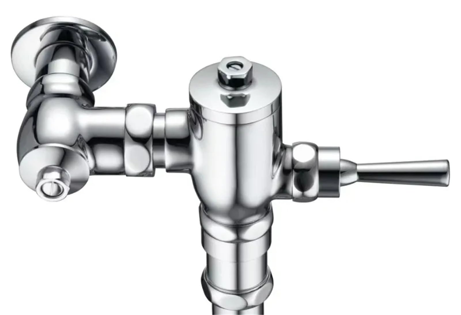 Belovek One Color Wall Mounted Brass Squat Toilet Handle Control Delayed Flushing Valve Horizontal Bathroom Pp(Silvery2)