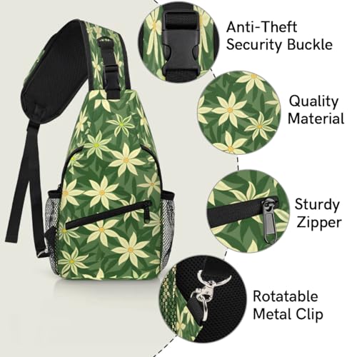 Bolso bandolera unisex con diseño geométrico y flores miniatura 3