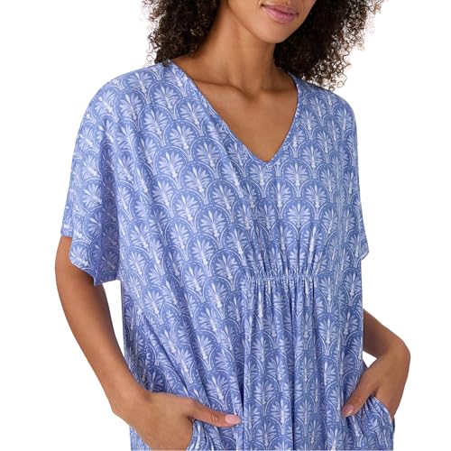 Image of Tommy Bahama - Women's Midi Caftan, Dolman Sleeve Stretch Jersey Caftan with Pockets for Sleep or Lounge