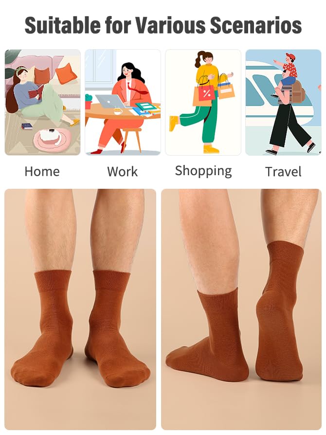 Image of FGZ Mens Crew Socks Breathable Cotton Soft Casual Thin Socks for Work,Sport & Everyday Wear,5 Pairs