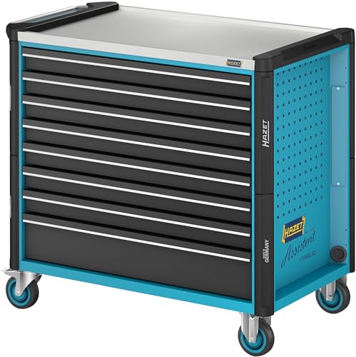 HAZET Werkzeugwagen 179NXXL-8D I Werkzeug-, Material- und Montagewagen leer, für platzsparenden Transport I Gesamttragkraft (dynamisch): 750 kg, (statisch): 1000, Blau