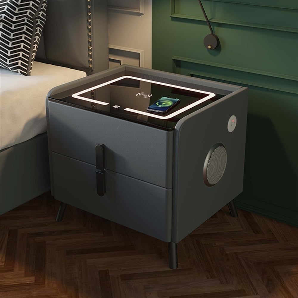 Table de chevet intelligente avec port USB station charge et LED