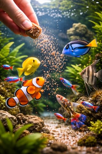 Fischfutter Frostfutter Tropical Sextett – 5×100g Blister mit je 30 Portionen (150 Futterportionen) – Abwechslungsreiches Mischfutter für Aquarienfische