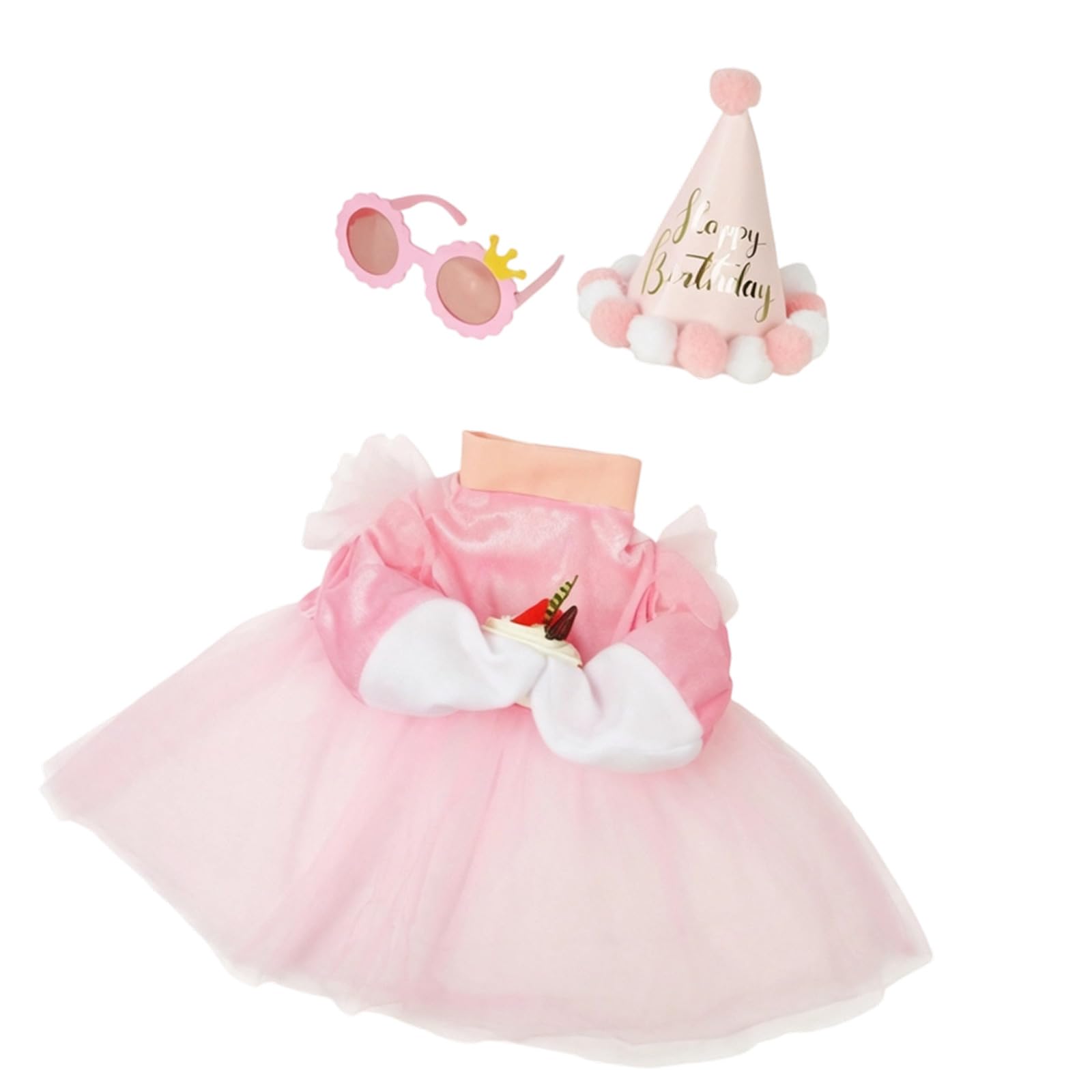 PANGBOER 23-Inch Statue Birthday Outfit, Porch Dress Styling for Entryway Display with Party Hat and Glasses Look for Front Porch and Door Decor
