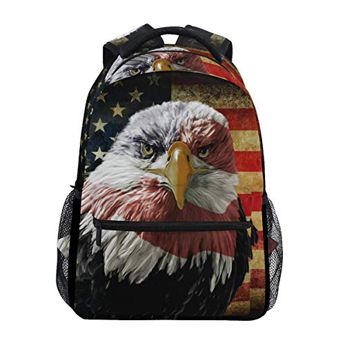 Bandera Americana del Inconformista de la Vendimia con el águila Calva Mochila Grande