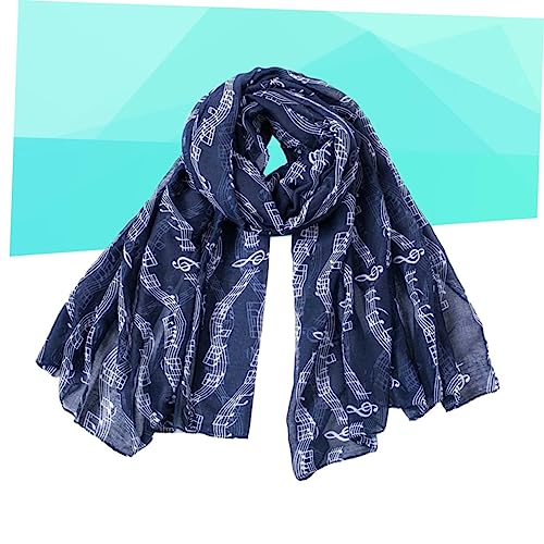 Chiffon Scarf Musical Notes Design Lightweight Air Conditioner Shawl for Women Versatile Dark Fashion Accessory for Beach and Everyday Wear3