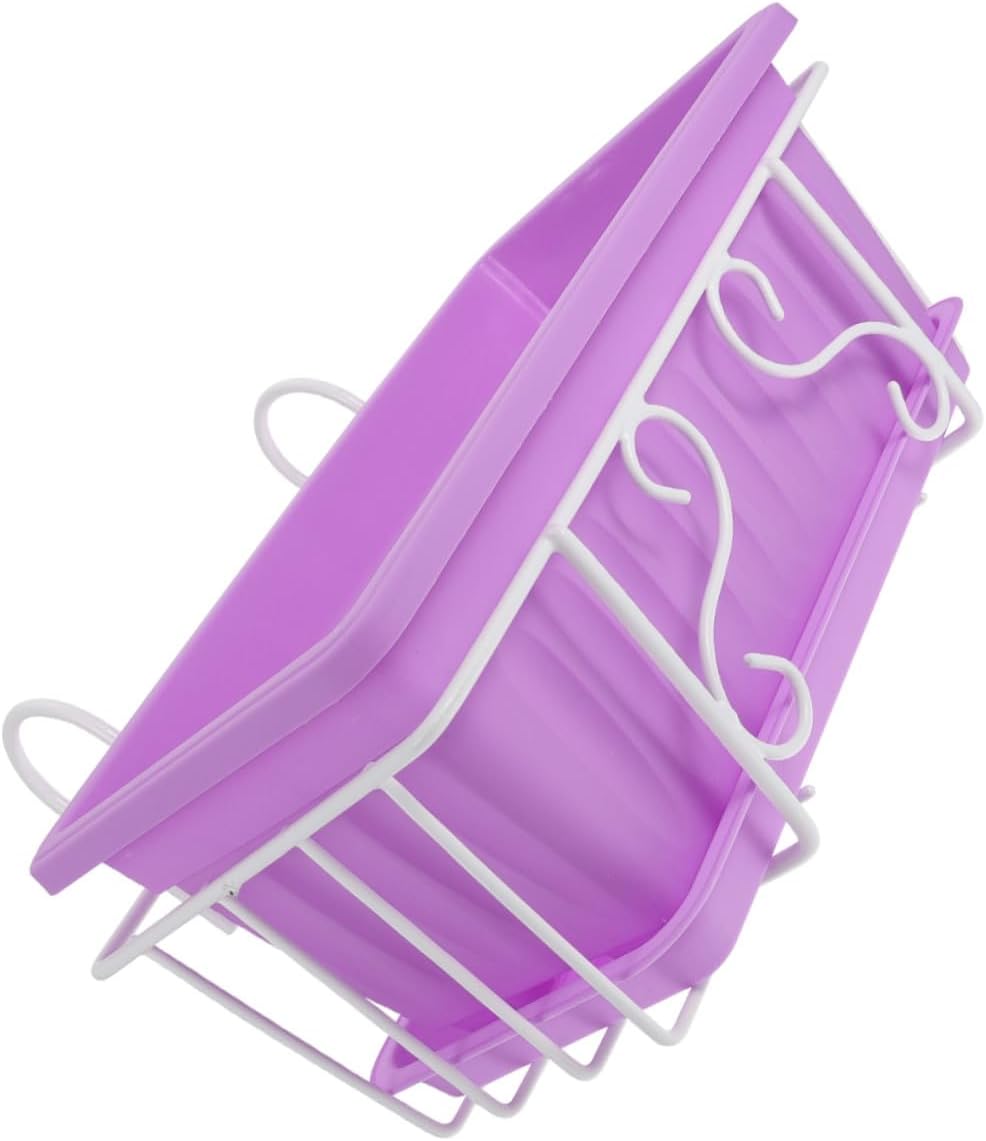 GLEAVI Rectangle Hanging Flower Planter Pot with Tray, Medium Purple Vegetable and Succulent Planting Container for Outdoor Garden Balcony and Indoor Window Use