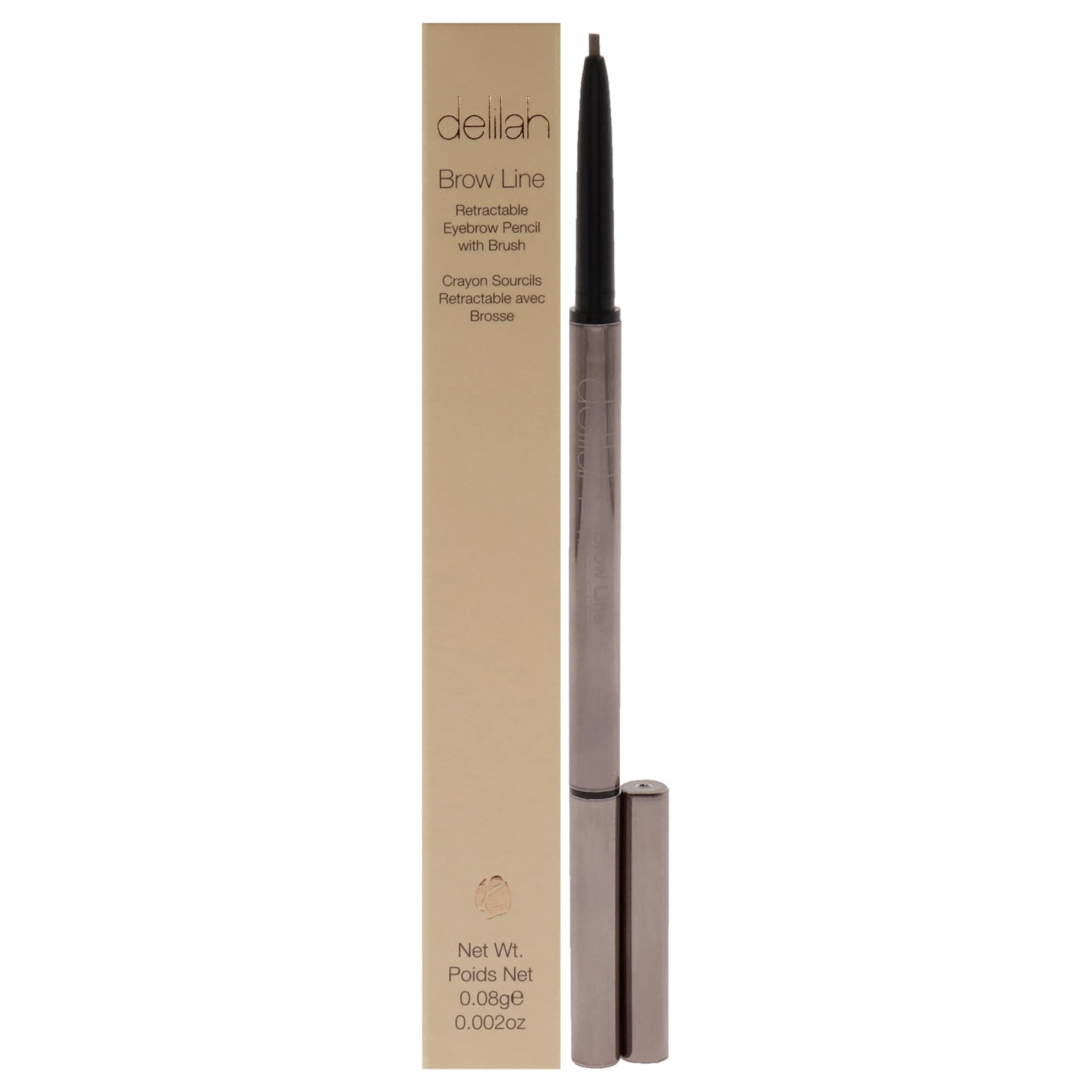 delilah Brow Line Augenbrauenstift mit Pinsel, einziehbar, für Damen, 0,1 g, Asche