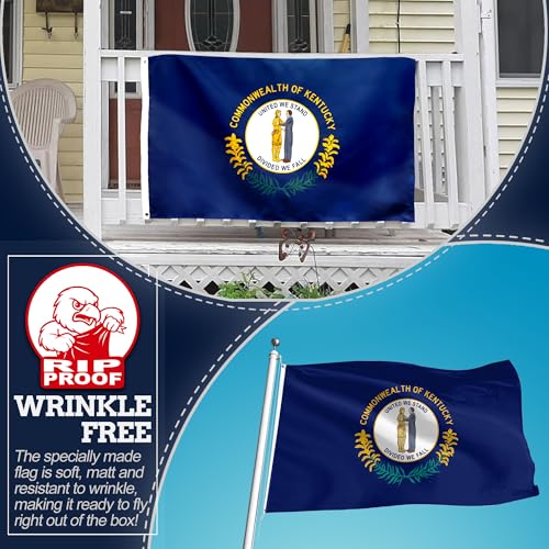 Bandera de Kentucky para exterior e interiores, resistente y sin arrugas 5