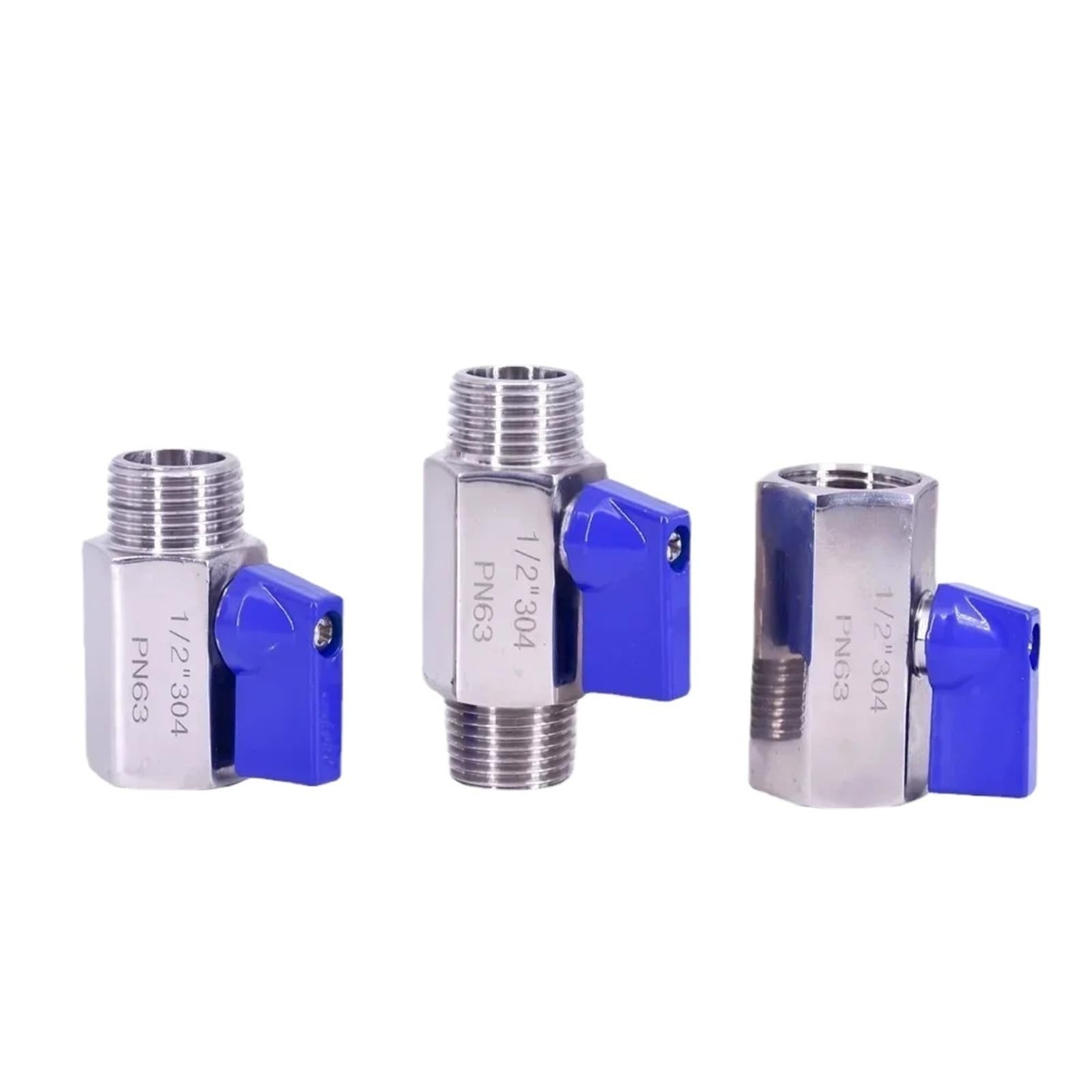 Mini robinet à boisseau sphérique acier inoxydable filetage femelle mâle