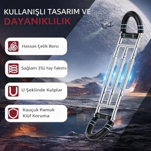 Valkyrie Ayarlanabilir Çok Fonksiyonlu Direnç Egzersiz Aleti | Çelik Yaylı Fitness Aparatı Biceps Triceps Geliştirici