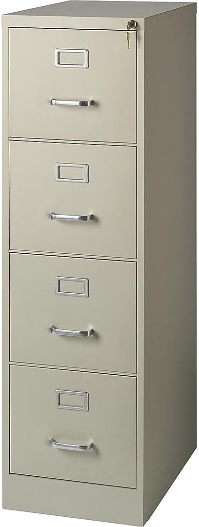 STAPLES Commercial 4-Drawer Vertical File Cabinet, Letter Size, Lockable, 51.97" H x 15" W x 22" D, Putty (22336D)