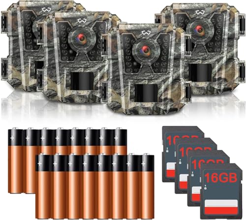Mini Trail Camera 4 Pack with Night Vision