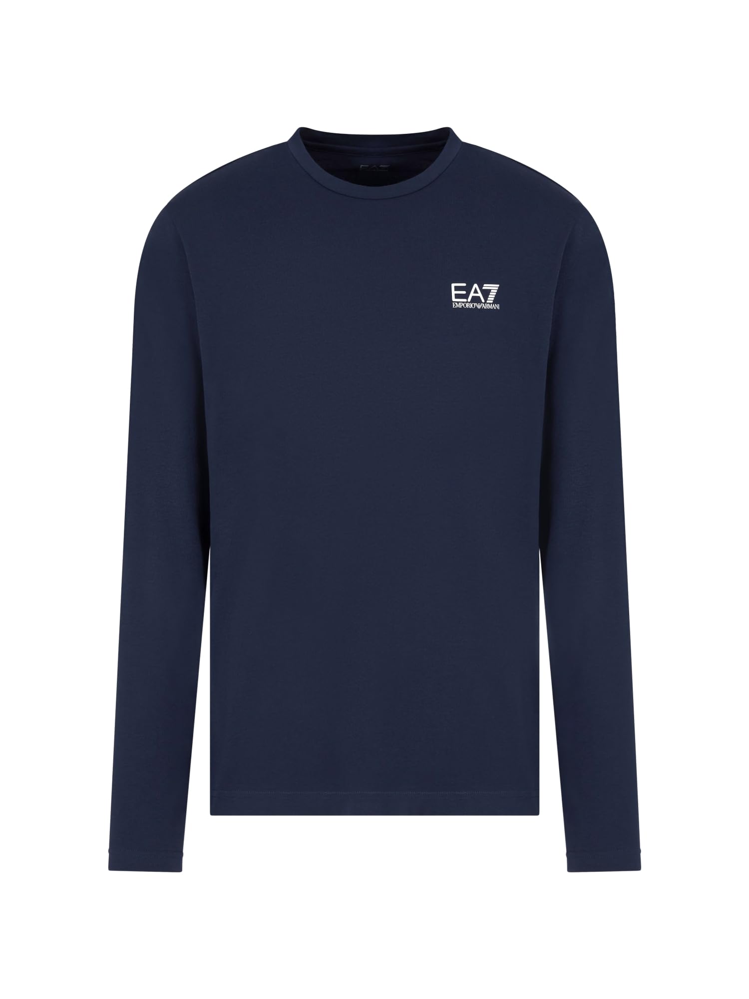 Emporio Armani Ea7 Cotton Jumper - Male - Long Sleeve T-Shirts - Blue - L - Tops