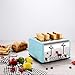 4 Slice Toaster, CUSIBOX Extra Wide Slots Toaster with Bagel, Defrost, Cancel Function, Colorful Stainless Steel, 6 Bread Shade Settings, 1650W, Blue
