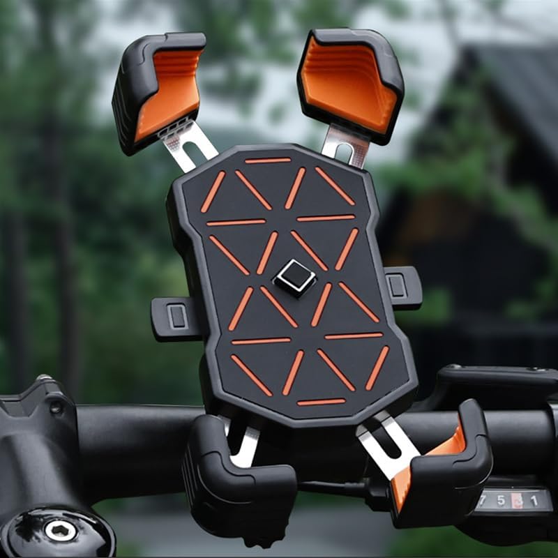 Soporte de teléfono para motocicleta y bicicleta, agarre de cuatro garras con textura antideslizante, abrazadera de teléfono celular para bicicleta,
