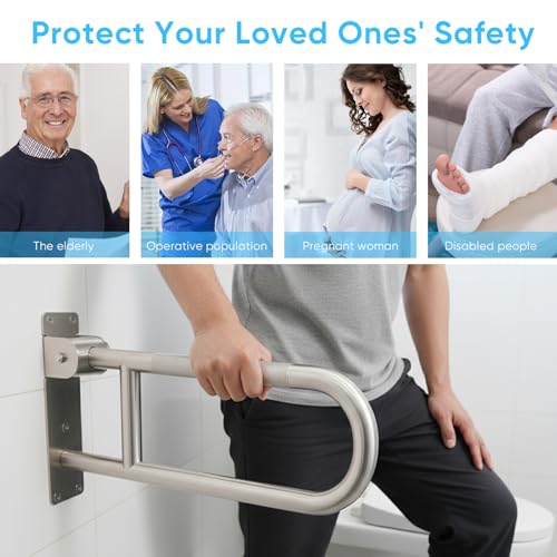 Barre d'appui WC pliable en acier inoxydable 60 cm - 8
