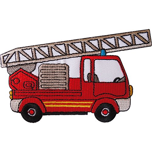 Écusson brodé à thermocoller ou à coudre - Motif camion de pompiers - Pour garçons, vestes, jeans, sacs Cover