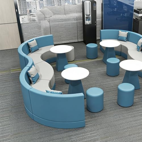 MPLFHSYOS Kreatives modulares Kombinationsset aus Sofa, Couchtisch und rundem Hocker, strapazierfähiger und kratzfester Stoff,for Buchhandlungen,Lesesäle,Kindergärten und Nachhilfeklassen(E) – Bild 4