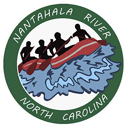 Nantahala River, North Carolina White Water Rafting Decorative Car Truck Window Sticker Decal Vinyl Die-Cut Badge Emblem Vacation Souvenir Travel Gear
