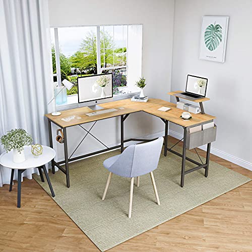 Image of Cubiker Multi-Purpose Height-Adjustable Lapdesk, Study Table, Portable, with Docking for Tablet, Room Work, Ideal for Work from Home, DIY Table, Easy to Assemble (59.1 inch x 47.3, Natural)