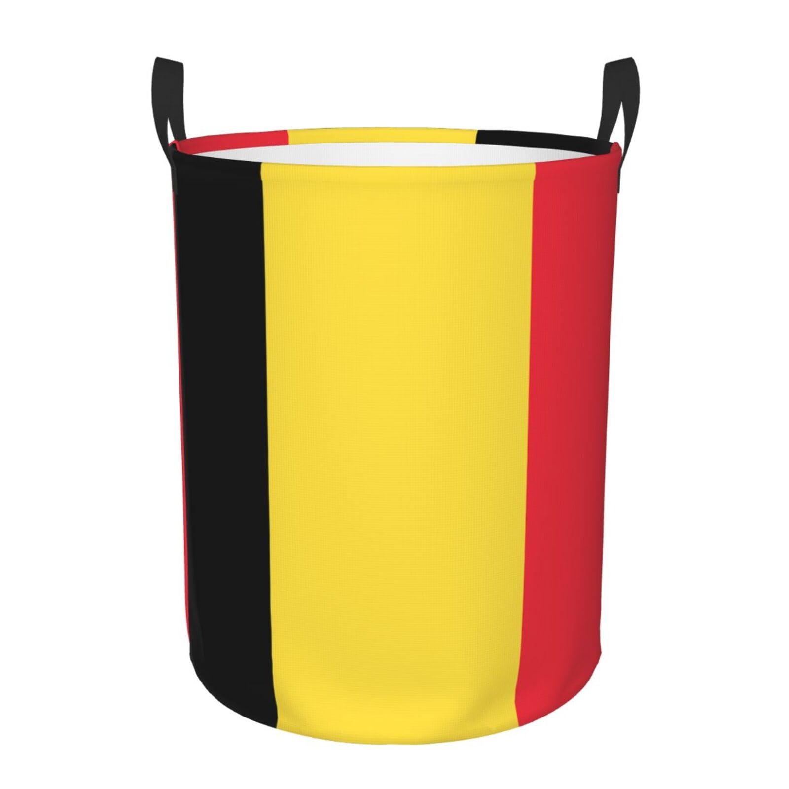 S Circular Hamper – Collapsible Flag of Belgium Print Laundry Basket