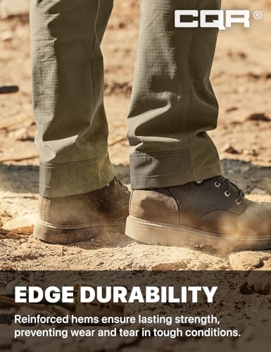 Image of CQR Men's Quick Dry Work Pants, Water Resistant Outdoor Tactical Pants, Lightweight Stretch Cargo Hiking Pants