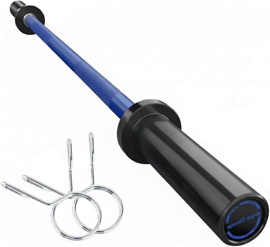 4ft Olympic Barbell & EZ Curl Bar, 500 lb Capacity, Knurled Grip for Weightlifting, Squats, Deadlifts, Hip Thrusts, Biceps - Home Gym Strength Training Bars Fits 2" Plates with 2 Spring Collars