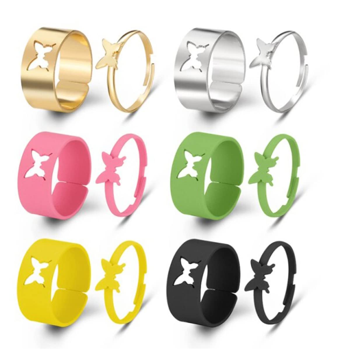 Jewels Galaxy Jewellery For Women Gold Plated Multicolor Butterfly inspired Rings Set of 12 (JG-PC-RNGC-936) (B09P7DVJ1P) Amazon Price History, Amazon Price Tracker