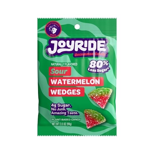 Joyride Sour Watermelon Wedges Plant-Based Candy, 3.5 Ounce (Pack of 10)