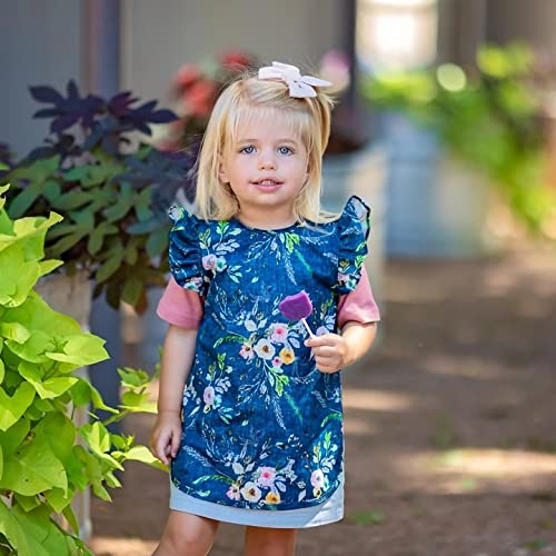 BapronBaby Flutter Boho Floral Bapron - No Neck Tie Safer Bib for Baby & Toddler - Soft Waterproof Stain Resistant - Machine Washable - Sz Preschool 3-5yrs - Image 8