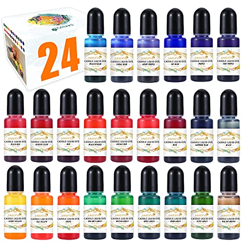 24 Colors Candle Dye - Candle Making Dye - Candle Dyes for Candle Making - Candle Color Dye for Candle Making, Safe and Natural