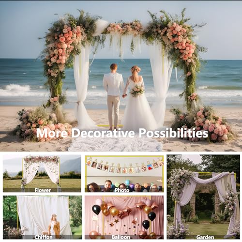 Wedding Arch, 6.6 FT x 3.3 FT Square Backdrop Stand for Ceremony, Gold Metal Arch Backdrop Stand for Parties, Balloon Arch Stand Backdrop for Anniversary, Birthday, Bridal, Baby Shower, Decoration by LMEBE - Image 7