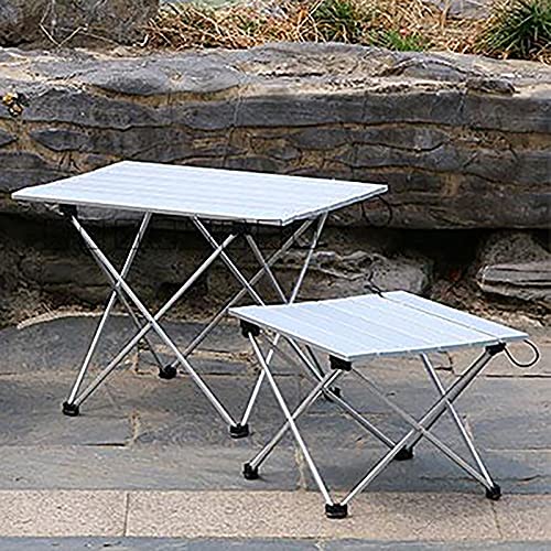 Table de camping pliante et portable argentée en aluminium stable - 5